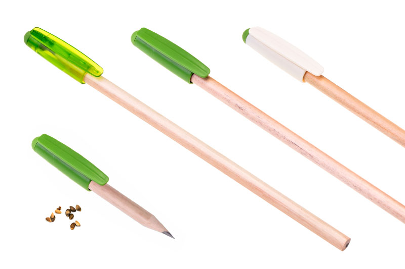 Pencil with Cap and Seeds